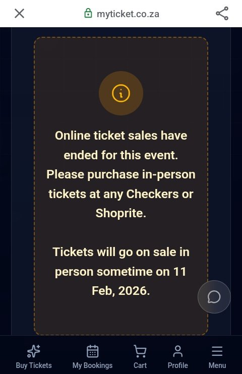 As a football fan, this hurts bad. Looking forward to the Soweto derby, then boom! Sold out. Tomorrow at stores they'll give us problems.💔