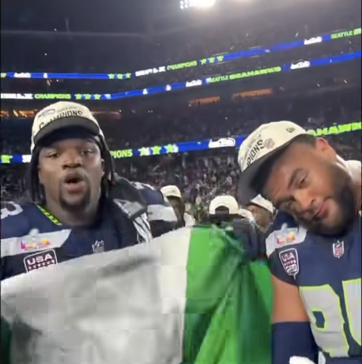aonanuga1956's tweet photo. STATEHOUSE PRESS RELEASE

PRESIDENT TINUBU CONGRATULATES SEATTLE SEAHAWKS' PLAYERS OF NIGERIAN DESCENT ON SUPER BOWL WIN
 
President Bola Tinubu congratulates players of Nigerian descent who led the Seattle Seahawks to victory in Super Bowl 60 at Levi's Stadium in Santa Clara, California, on Sunday.
 
The Seattle Seahawks routed the New England Patriots 29–13 to claim their second Lombardi Trophy.
 
Players of Nigerian descent on the team's lineup who helped achieve this victory include Jalen Oluwaseun Milroe, quarterback; Nick Emmanwori, a defensive standout; Uchenna Nwosu, a veteran linebacker; Boye Maye, a linebacker; and Olu Oluwatimi, an irrepressible offensive lineman.
 
The President also congratulates Michael Onwenu, who played for the other side, the New England Patriots, and is regarded as one of the most dominant offensive linemen.
 
President Tinubu commends all the players for the pride and honour that they have brought to their country of descent, especially Emmanwori, Nwosu, and Maye, who raised Nigeria's flag after winning the Super Bowl with the Seahawks.
 
The President states that these players and their accomplishments affirm Nigerians' global reputation for excellence and talent.
 
President Tinubu wishes them continued success and more victories in their respective careers. 
 
Bayo Onanuga
Special Adviser to the President
(Information & Strategy)
February 10, 2026