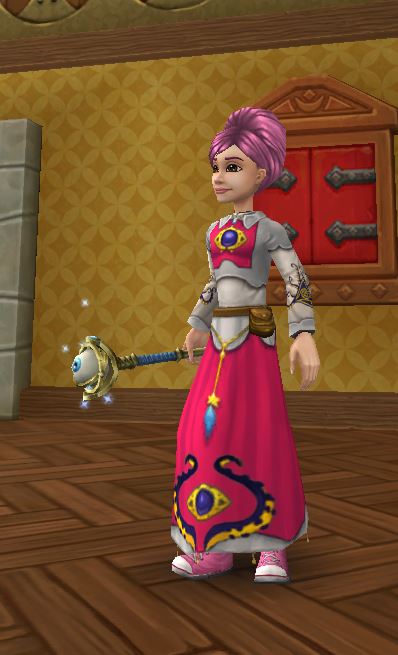 Myth has always worn pink energy gear. Idk why. lol She had to have the pink sneakers! #Wizard101