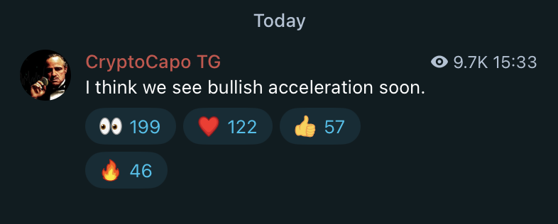 0xBossman's tweet photo. My month just keeps getting worse. 

Capo believes we are going higher. 

Fuck https://t.co/uVoprgPcEx