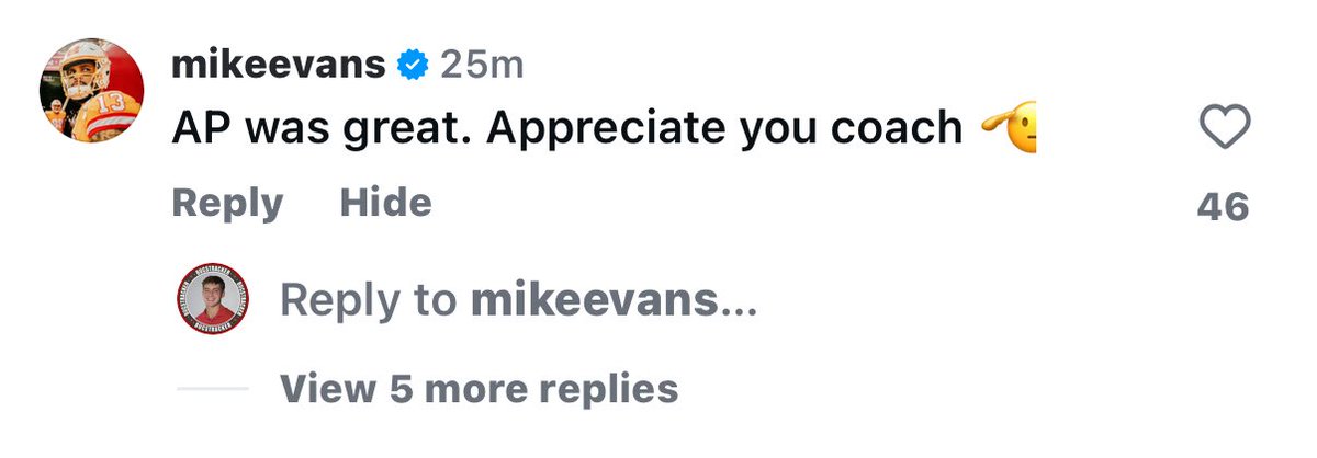 Mike Evans weighs in…