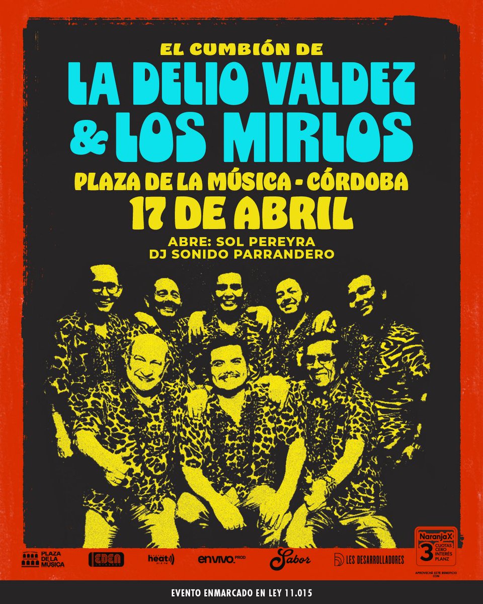 Estoy muy emocionada de abrir el concierto de Los Mirlos y <a href="/LaDelioValdez/">La Delio Valdez</a> en Córdoba! Dos bandas que me encantan y respeto muchísimo! Que honor! Anticipadas disponibles edenentradas.ar/event/la-delio…