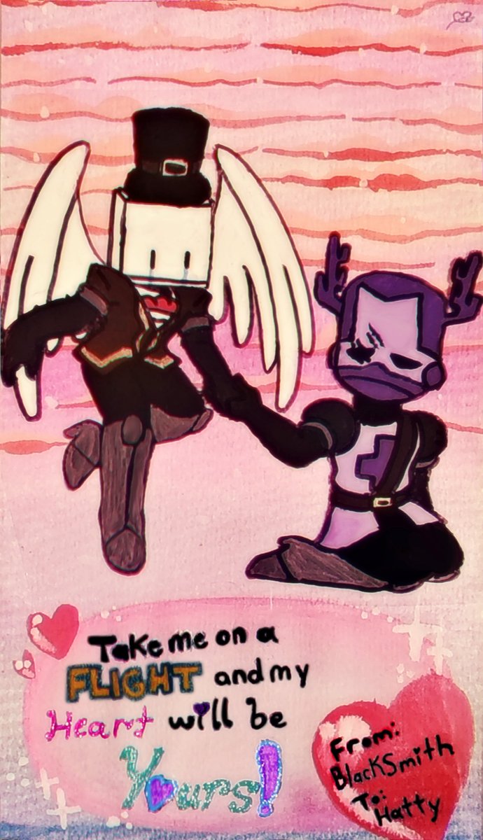KokoroHatsaru's tweet image. The watercolor bg and the cel animation thing was an experiment jedjdej but here, my submission of the valentine's contest hosted by @thebehemoth because I thought it would be fun :] #battleblocktheater #castlecrashers #celanimation
