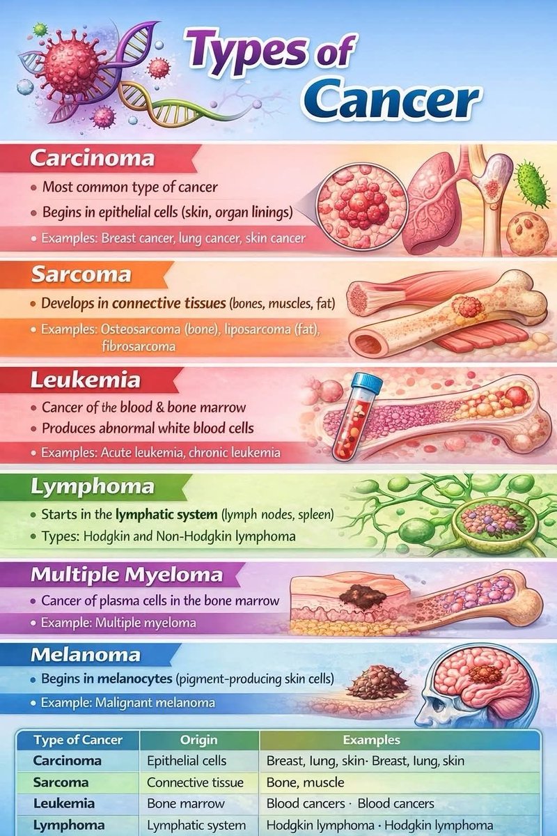 OGdukeneurosurg's tweet photo. Types of cancer https://t.co/4pvoF8fhFe