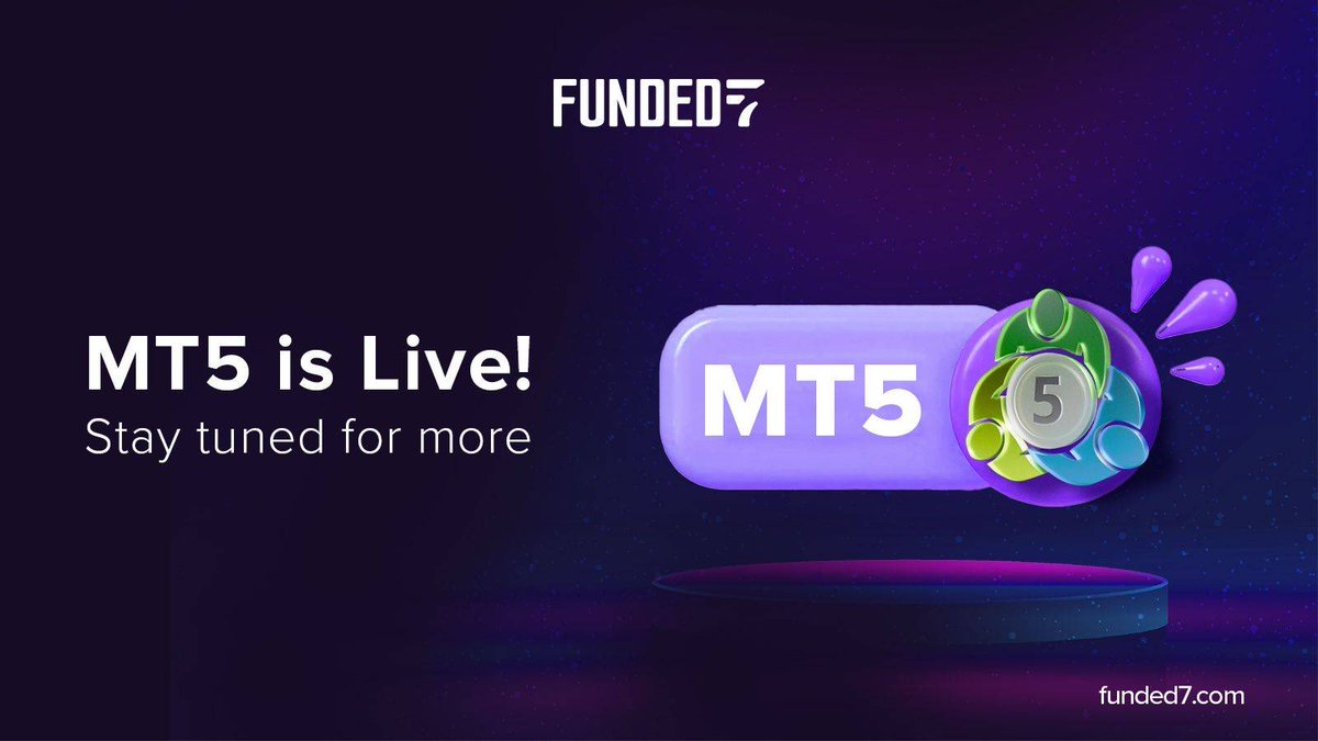 MT5 Now Live @Funded_7 🔥

- Best Spreads in the industry 
- On Demand Payouts 
- Weekend Holding 
- Swift Executions 

Use code NEW20 For 20% Off on 1 &amp; 2 phase evaluations:

my.funded7.com/en/challenges