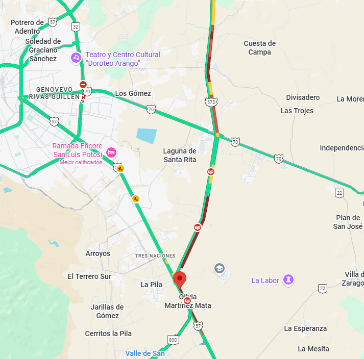 Buen dia 

Saben el motivo del trafico en  Carretera Querétaro - San Luis Potosí San Luis Potosí MX-SLP
Coordenadas:22.03163, -100.84985
<a href="/CAPUFE/">CAPUFE</a> <a href="/Thermokineros/">Thermokineros De ❤ corazón Oficial</a> <a href="/Kikooman83/">KIKOMAN</a> <a href="/LibramientoSLP/">META Libramientos SLP</a>