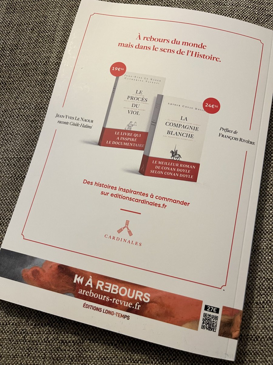 Très heureux de participer à la nouvelle et belle revue À Rebours de Guillaume Narguet, sur le thème de la transmission. J’y ai réalisé un entretien avec Alain Corbin, l’un des historiens que j’admire le plus et qui m’accompagne depuis ma première année en fac d’histoire.