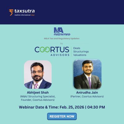 Taxsutra's tweet image. Today @ 4:30 PM! Taxsutra Presents 'M&amp;amp;A Mastermind' by Coortus Advisors! Register Now!&amp;gt;&amp;gt; buff.ly/PVE8vTy

#Taxsutra #MAMastermind #DealMaking #CorporateStrategy #TransactionAdvisory #CoortusAdvisors #WebinarAlert