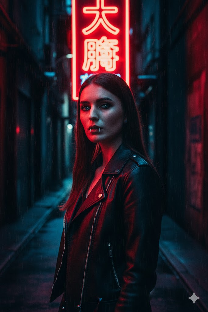 aiphototrend's tweet photo. 🖼️ Neon Vampire

Become a modern vampire prowling neon-lit, rain-soaked cyberpunk streets.

🚀 Try it now: https://t.co/u4znBQj3J6

#Neon #Cyberpunk #NeonArt #AIArt https://t.co/VwdUYCyMwe