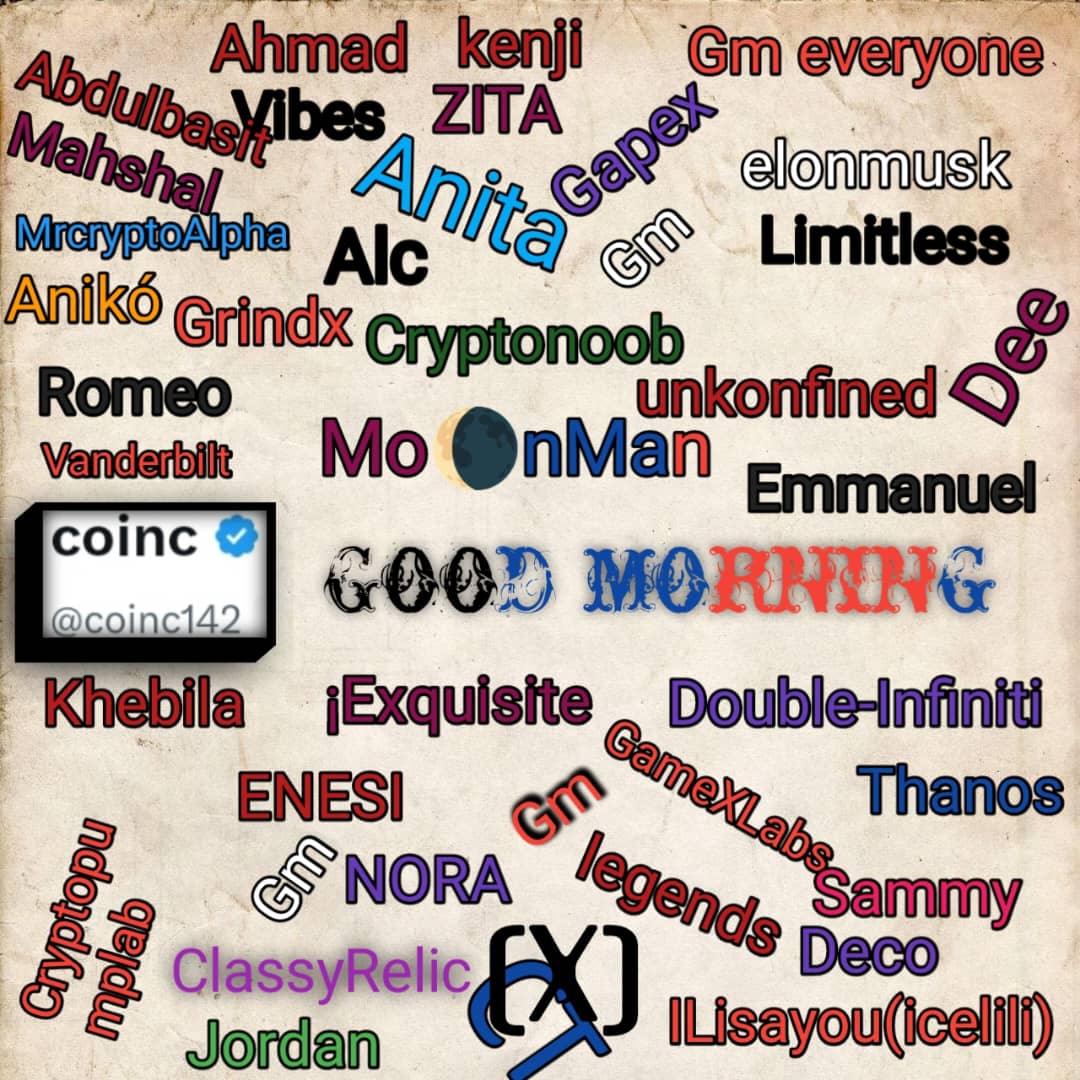 Gm great CT
Victory is always possible for the person who refuses to stop fighting.
Gm Legends:
<a href="/Moonman1915/">MO🌘nMan</a> <a href="/anitarnelson/">Anita</a> <a href="/NoobCrypto0/">Crypto noob</a> <a href="/Icelili1/">ILisayou</a> <a href="/DI88_MARE88/">DOUBLE-INFINITI-88</a> <a href="/__iExquisite/">iExquisite</a> <a href="/Emmanuel1193294/">𝐄𝐦𝐦𝐚𝐧𝐮𝐞𝐥</a> <a href="/Grind2FreeU/">GrindX</a> <a href="/Noora_Web3/">𝗡𝗢𝗥𝗔 💫🌸</a> <a href="/Linaavnk/">Romeo🔥</a> <a href="/Kehbila2/">Kehbila</a> <a href="/Enesi_digital/">ENESI ✞̐ 🍃</a> <a href="/im_husboy/">LIMITLESS</a> <a href="/CryptoPumpLab/">CryptoPumpLab</a>