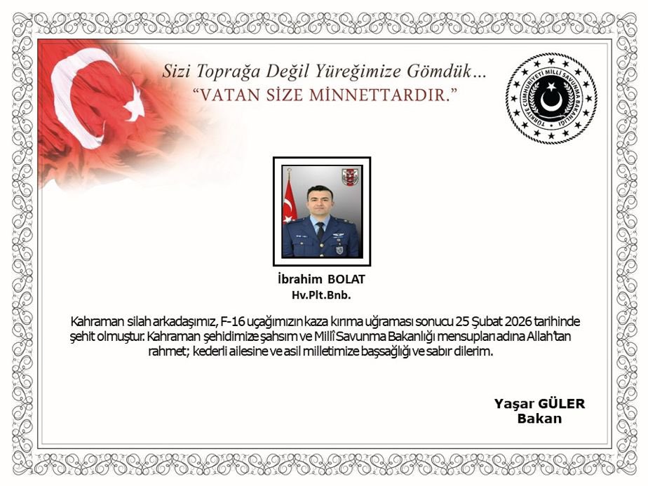 valisalihayhan's tweet photo. Milletimizin başı sağ olsun. 🇹🇷

Balıkesir 9. Ana Jet Üs Komutanlığı’ndan kalkış yapan F-16 uçağımız, görev uçuşu sırasında kaza kırıma uğramış ve kahraman pilotumuz şehit olmuştur.

Şehidimize Allah’tan rahmet; kederli ailesine, yakınlarına, Türk Silahlı Kuvvetleri’mize, aziz milletimize sabır ve başsağlığı diliyorum.

Ruhu şad, mekânı cennet olsun.
