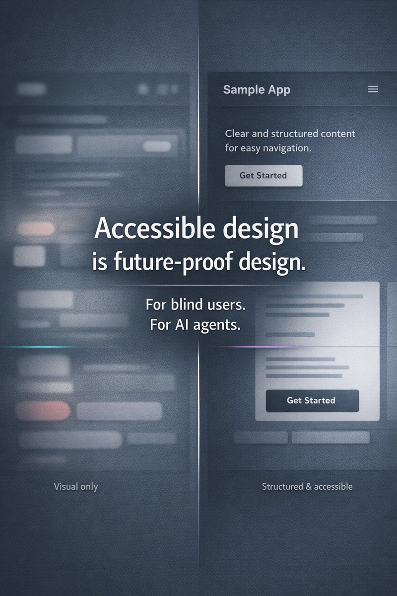 If your product is not accessible,
AI will struggle with it too.

That realization came to me while working on content about interface accessibility for blind users.

Accessibility matters for AI.

Yes, models can “see” interfaces through vision tools.
But vision is expensive,