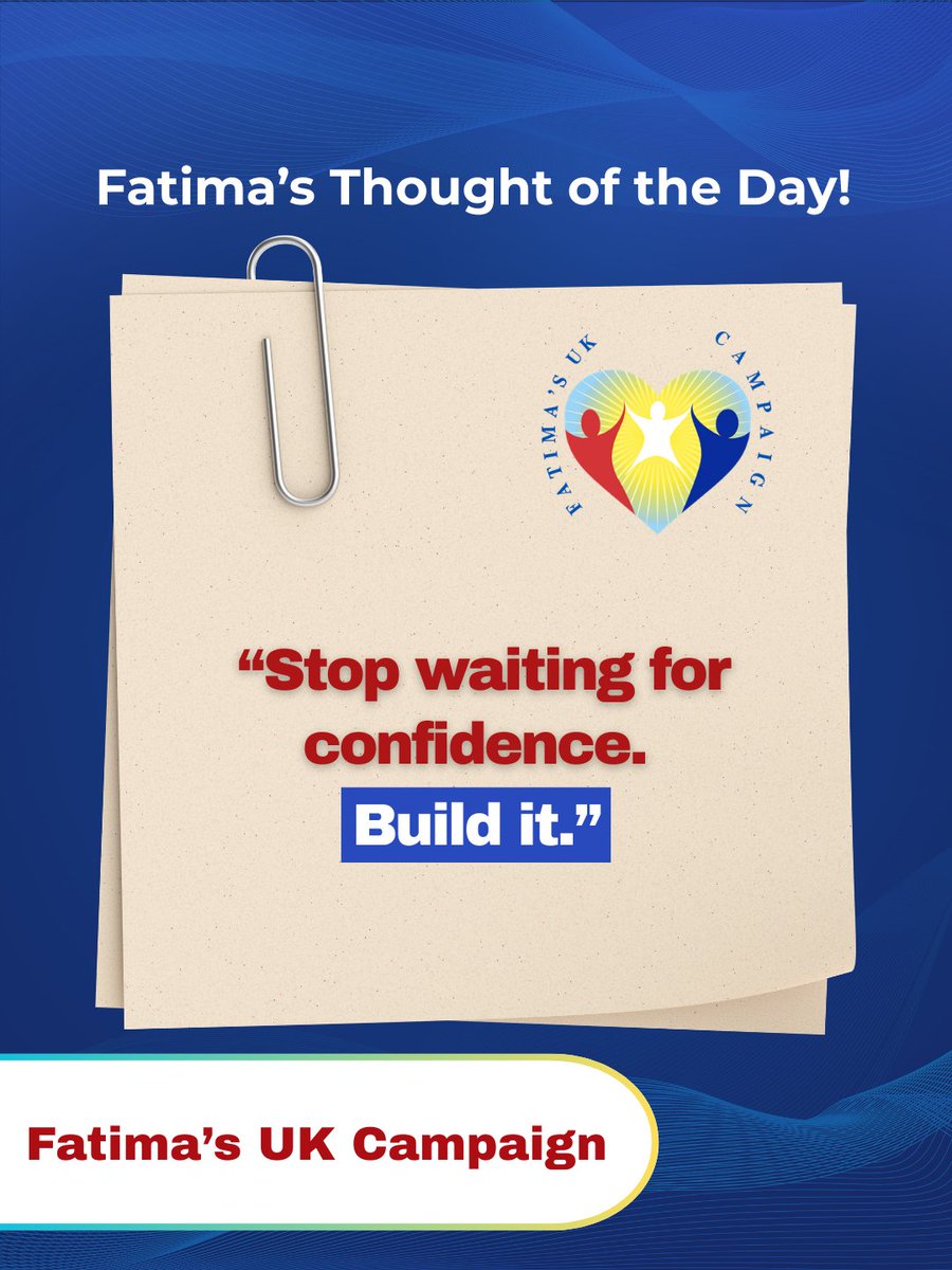 FatimaWh1tbread's tweet image. Fatima’s Thought of the Day: “Stop waiting for confidence. Build it.”

Today’s Thought:
Confidence doesn’t arrive fully formed. It grows each time you take action despite doubt.

#FatimasUKCampaign #ChildrenAreOurFuture #FatimaWhitbread #CareLeaversMatter #BuildConfidence