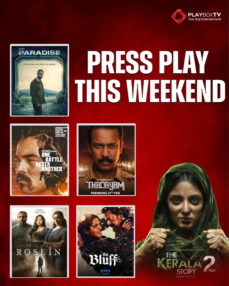 Ready for a binge marathon? 🍿
From Roslin to Thadayam, Top 5 OTT releases are packed with entertainment.
.
.
Watch Only On <a href="/playboxtvapp/">PlayboxTV</a>
Download the app now!

#PlayboxTV #OTTReleases #NewOnOTT #WeeklyBinge #Top5OTT #BingeWatch #OTTGuide #StreamingNow #MustWatch #watchnow
