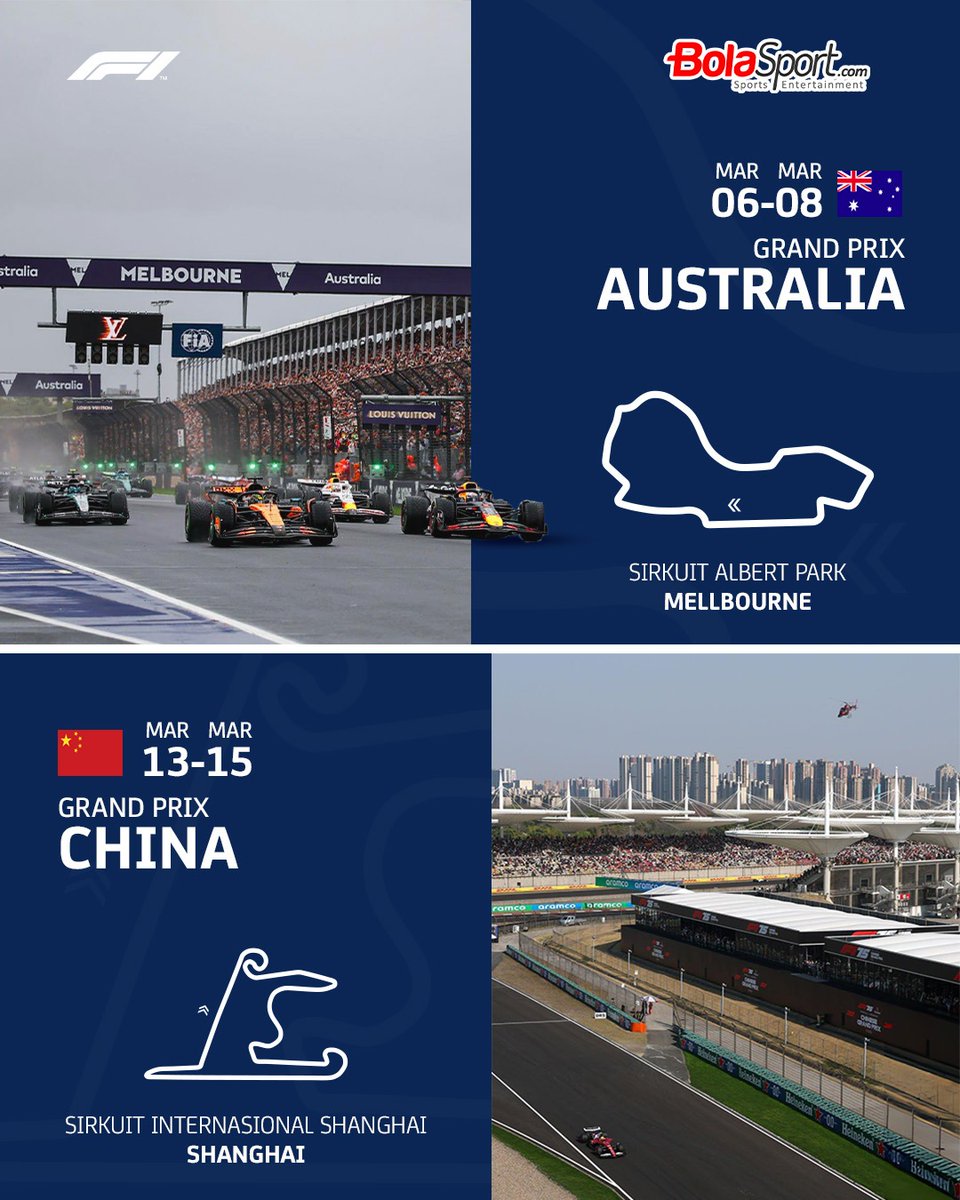 BolaSportcom's tweet photo. 24 Seri, 19 Negara 🗓️⏰

Musim ini, F1 akan menggelar 24 seri balapan seperti halnya musim-musim sebelumnya.

Nantinya ada 6 kali Sprint Race yang digelar sebagai tambahan dari balapan utama.

#Formula1 https://t.co/LgpFp0XoBp