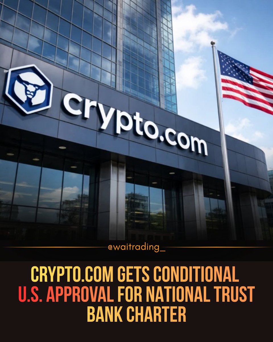 WAITrading's tweet photo. https://t.co/m47GNJ3FES secures conditional U.S. approval for a national trust bank charter.

It can now operate as a federally regulated digital asset custodian, strengthening its position with institutions. A major step toward deeper crypto integration with traditional finance. https://t.co/rrm0F1grjF