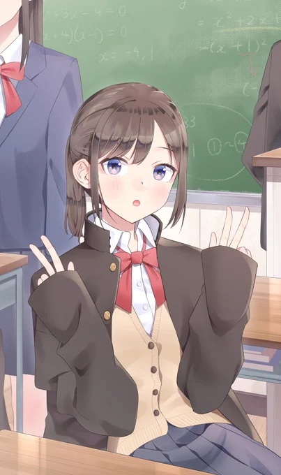 男子の学ランを借りて上着がわりにしてる女の子