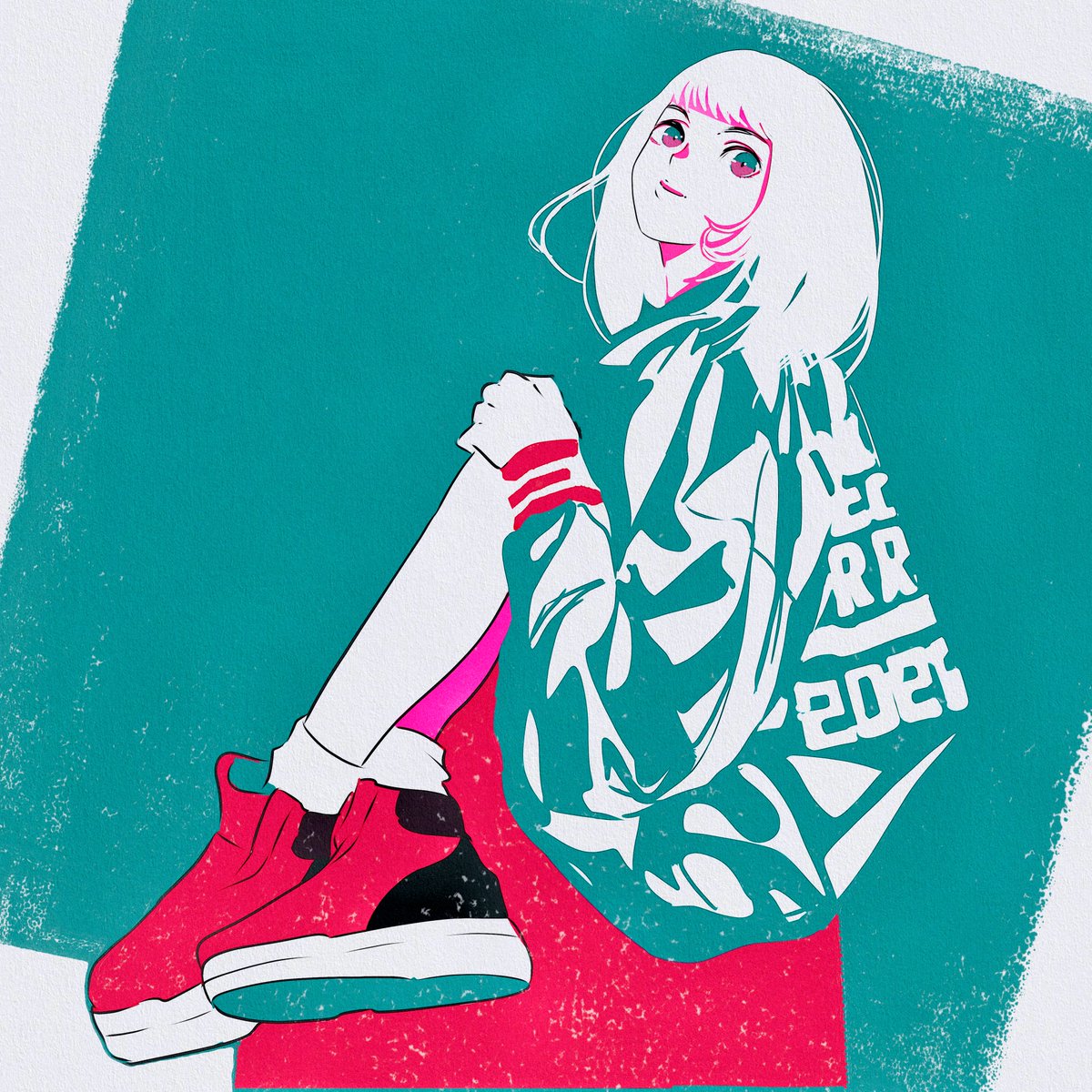 描くのがめんどくなってロゴプリントや足周り、靴は描き込むのをやめ