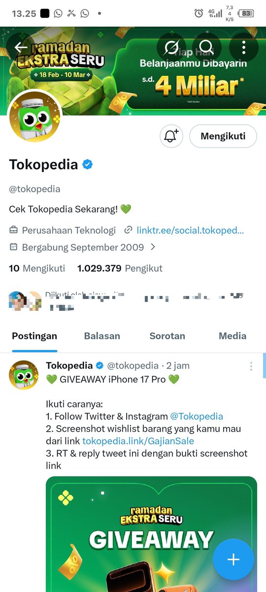 cutiepiehee's tweet photo. @tokopedia ini wishlist ku, pengen banget punya iPhone 13 karena butuh untuk konten dan juga impian sedari kecil:< tapi klo dpet nya iPhone 17 pro pasti makin senang bangetttttttt karena bisa dapet iPhone dgn spek lebih tinggi!!😿💗 udh ditahap pengen banget
https://t.co/QugFwiOO2H https://t.co/q7S4wpSh9g