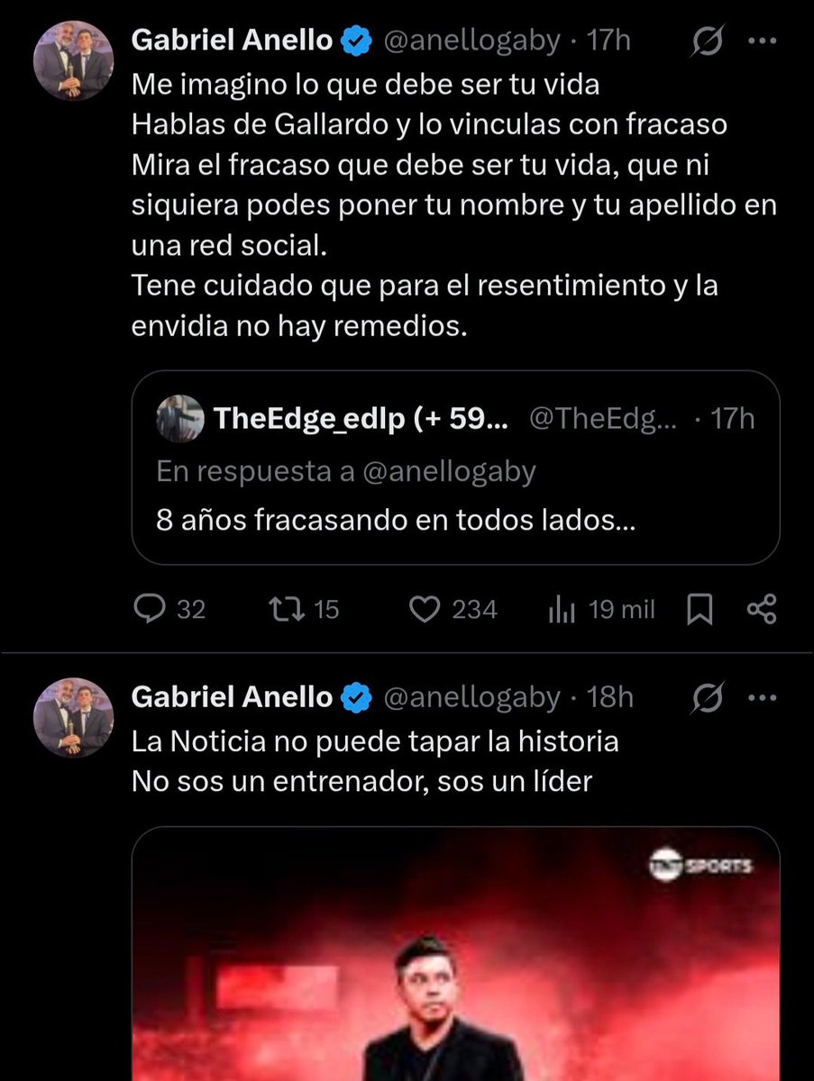 Podés decirle que es racista, xenófobo, golpeador y explotador laboral, pero ni se te ocurra meterte con Gallardo que al forro este le salta el fan de Wanda que lleva dentro.