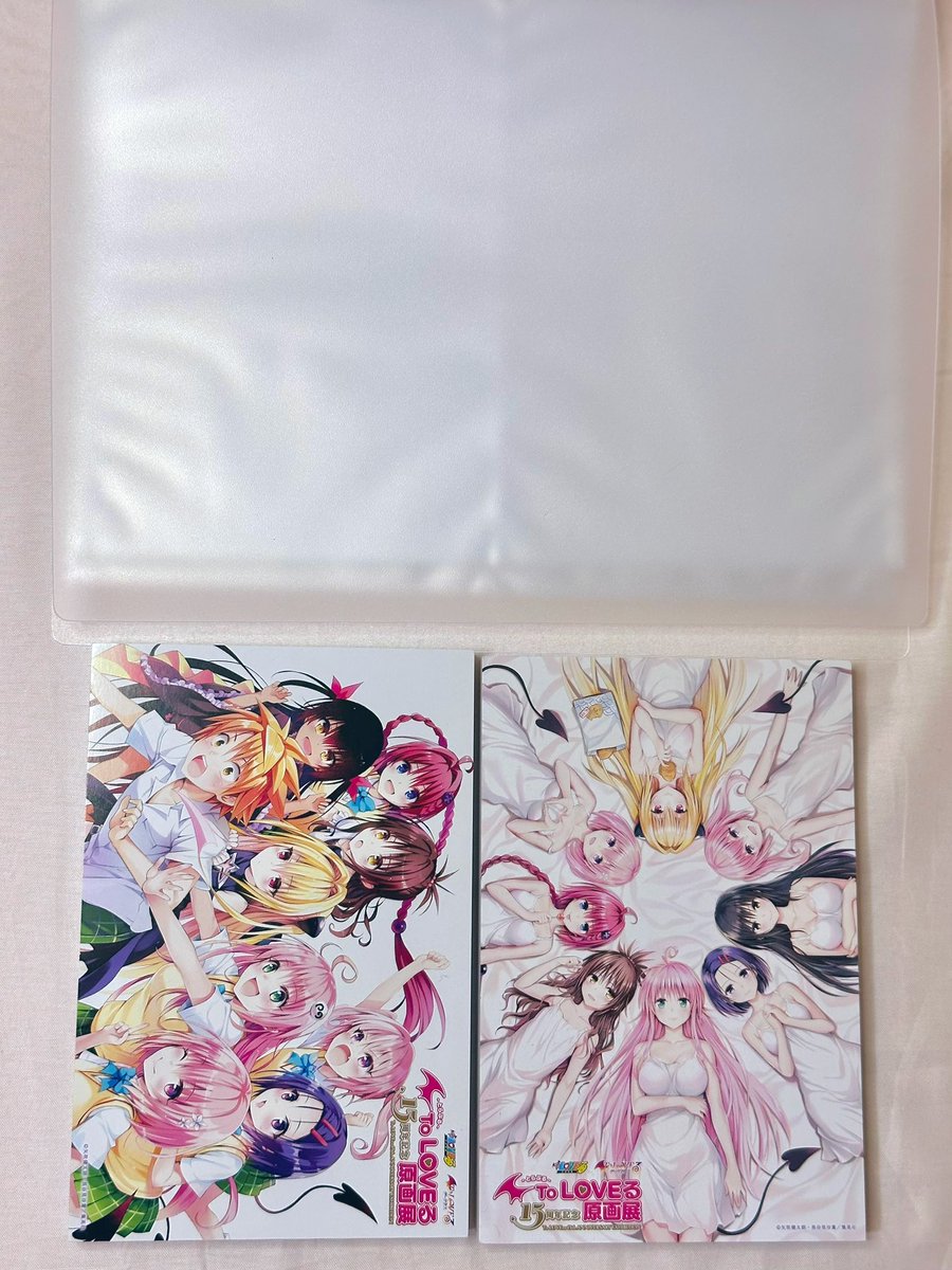 ToLOVEる15周年記念原画展のポストカードセットをファイリング 画集に