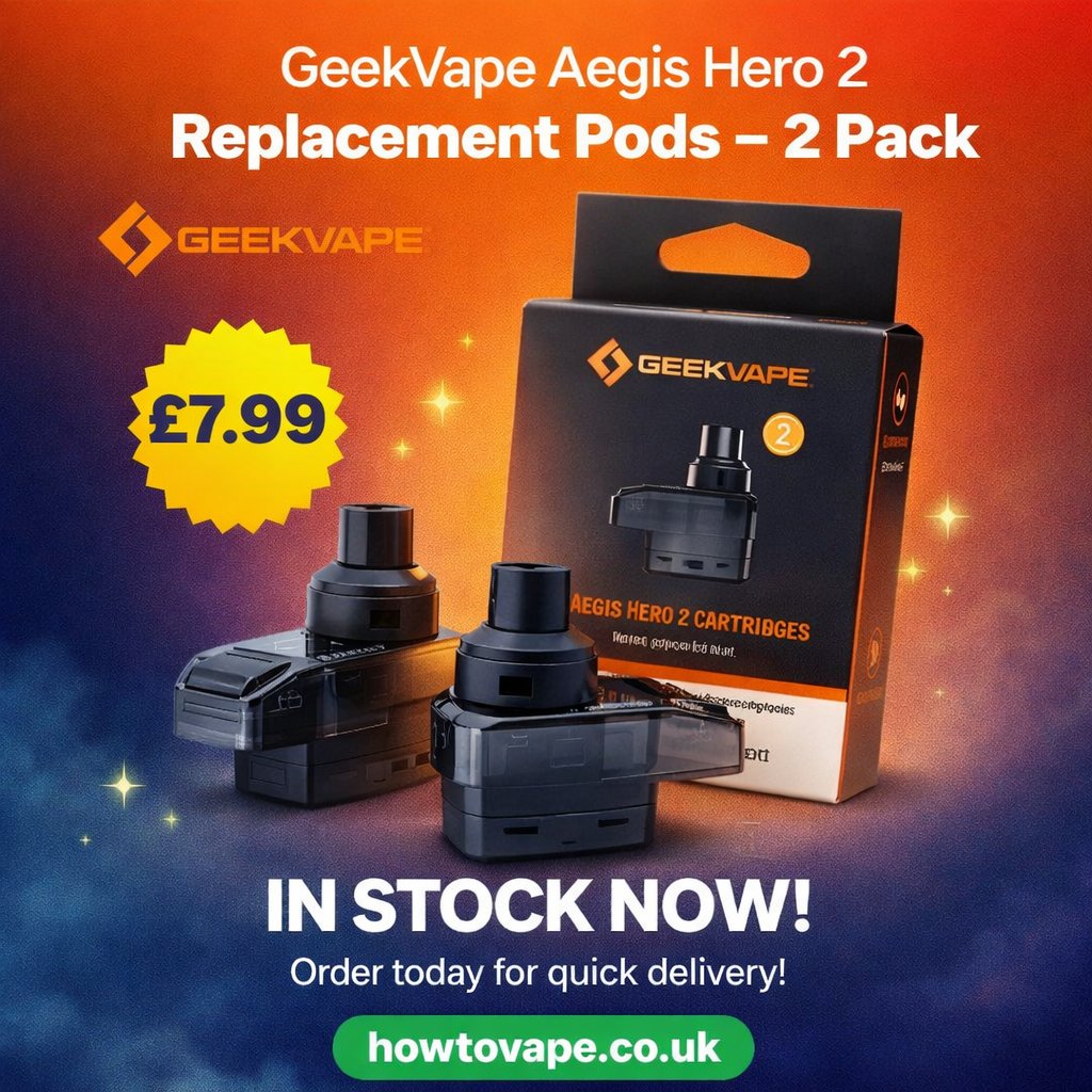 how_to_vape's tweet photo. Geekvape H45 Hero 2 (Aegis Hero 2) delivers 5β45W power with a 1400mAh battery, top-fill 2ml/4ml pod, adjustable airflow & B Series coils.
Compact, durable & USB-C fast charging. Perfect for MTL & RDL vaping.
#Geekvape #AegisHero2 #PodMod #VapeKit #VapeUK https://t.co/DDoBauLmrt