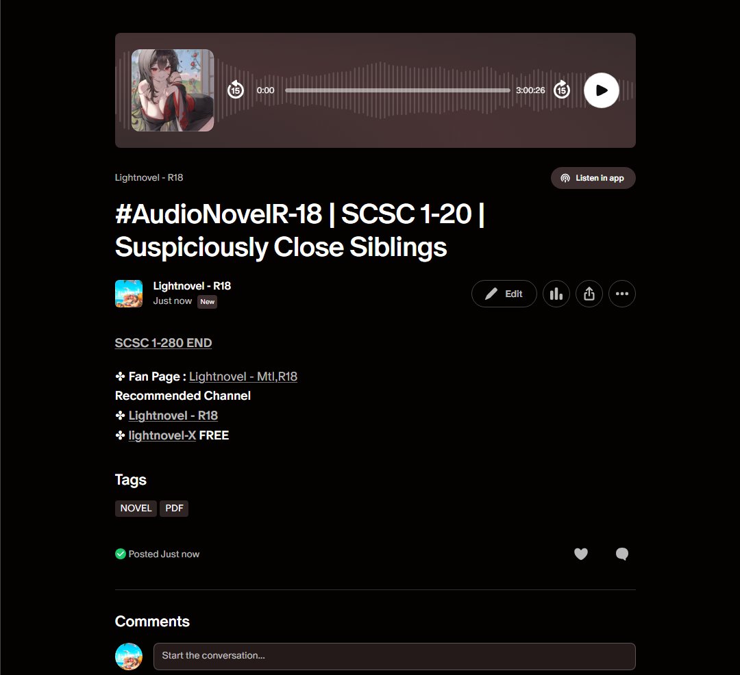 lightnovelmtl's tweet photo. #Novel #Audiobook #AdultNovel #TranslatedNovel #ReadNovel
📷 https://t.co/6YyXBemxLA
41 - NQBV 1-325
40 - GIAI 1-366 END
39 - IMMG 1-315
38 - RBSA 241-317
📷 https://t.co/MEnRz6Ulmr
41 - SCSC 1-280 END https://t.co/p5mWY43kfp