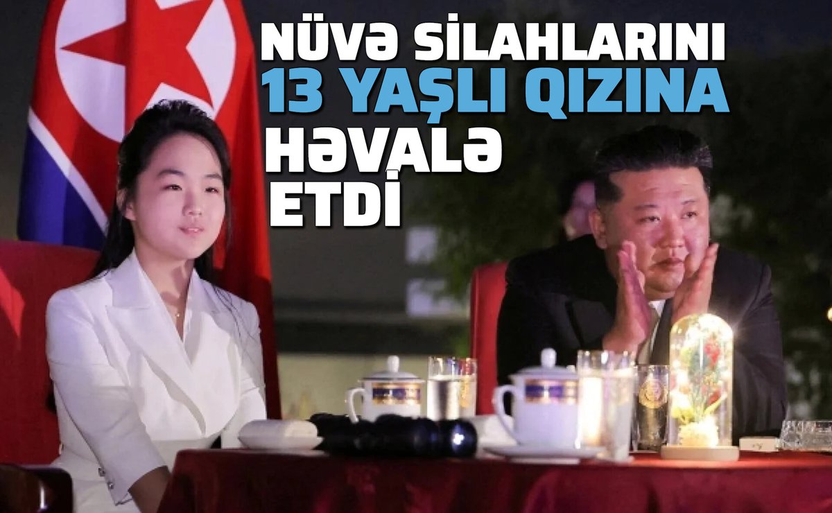 ikisahilnews's tweet image. 🇰🇵 Şimali Koreya lideri Kim Çen In 13 yaşlı qızını ölkənin #raket proqramına rəhbər təyin edib. Onun qızı Kim Cju E raket bölməsinin baş direktoru vəzifəsini icra edir.