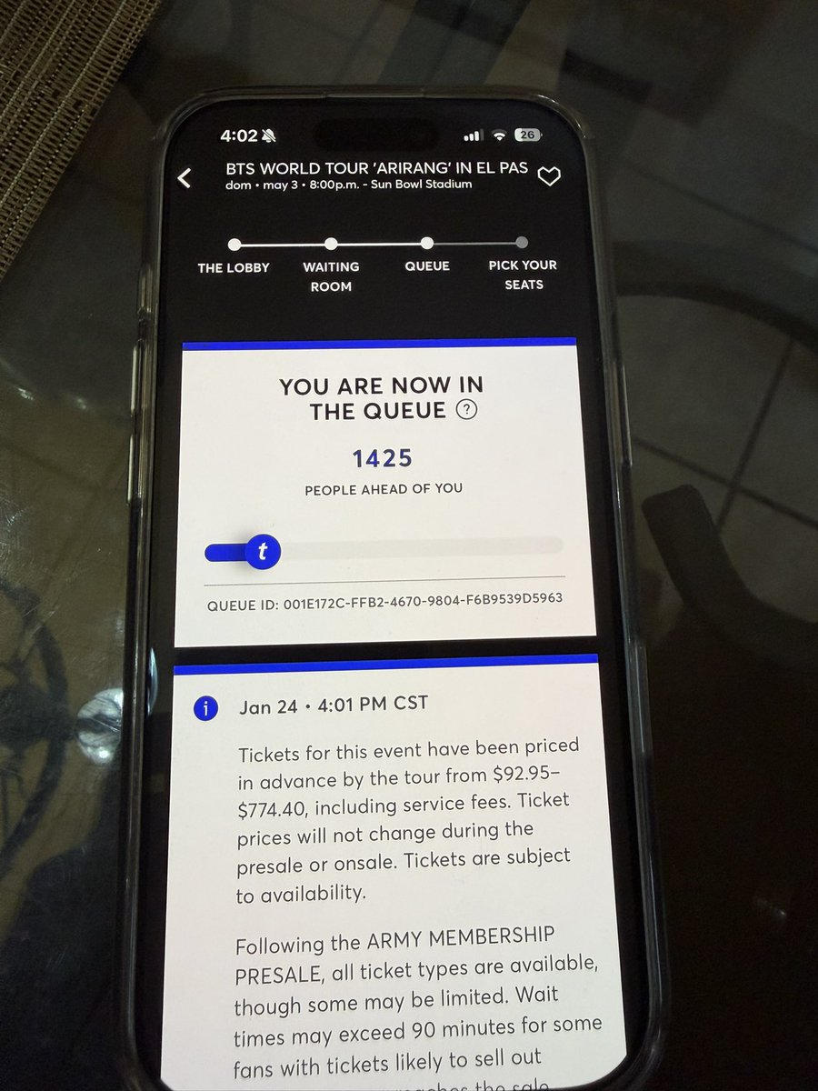 ARMY7777776's tweet photo. hi everyone I want to sell one of my tickets since the person I was going to go with got me tired of it and I kept his ticket is for the 2nd date in El Paso Texas (May 3) and the price may vary depending on what we agree worse it would be between 1100 and 1400 dollars. 

Proofs: https://t.co/LsvhHI53tX