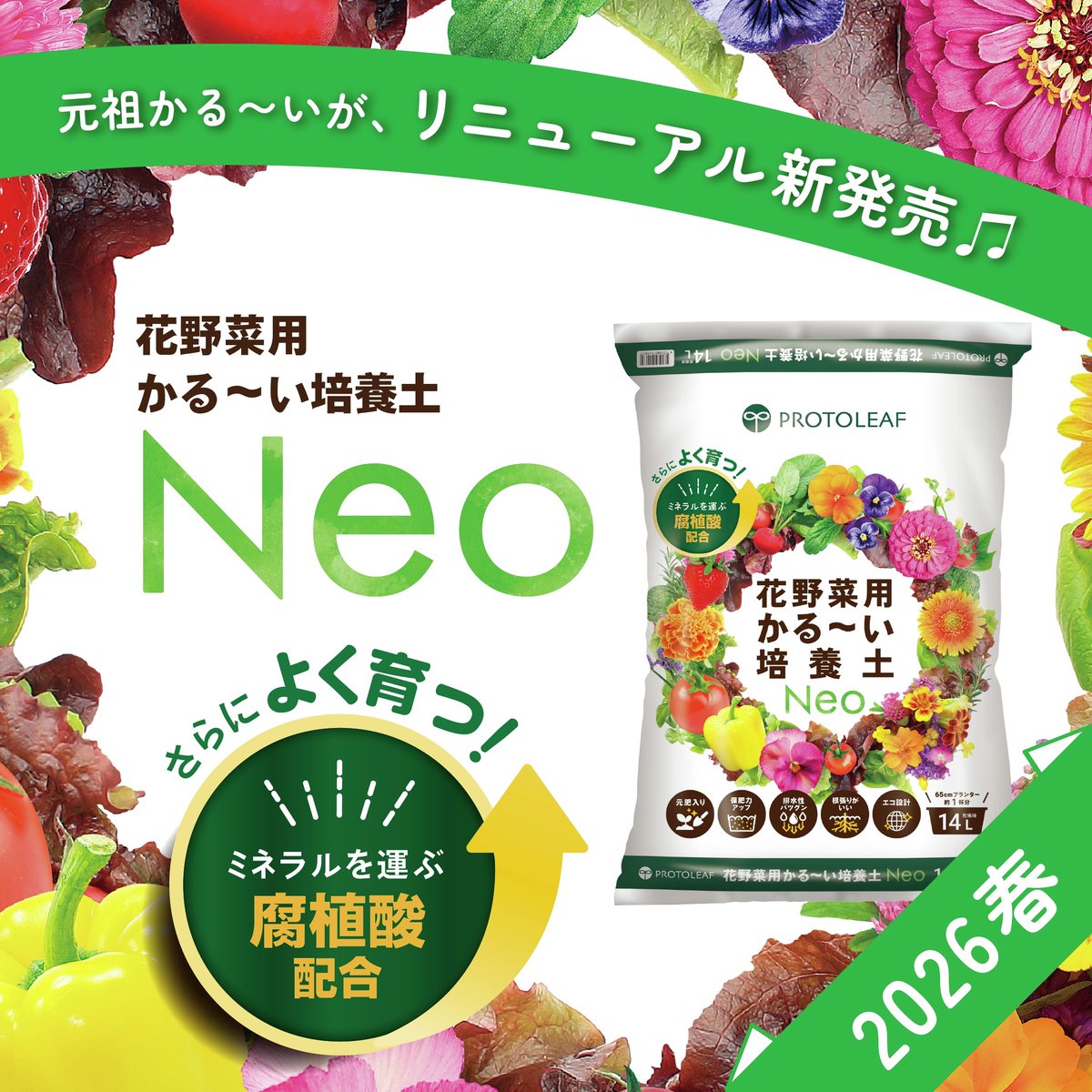 🌱2026年新商品のご紹介🌱／／ 「花野菜用かる～い培養土」が
