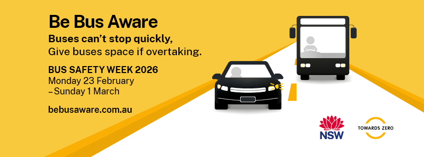 CustomDenning's tweet photo. 📷 It’s Bus Safety Week 2026!
This week is all about reminding everyone — drivers, cyclists, and pedestrians — to stay alert around buses and help keep our roads safe.

#BusSafetyWeek #saferoads #CustomDenning #BusSafety #transportfornsw #ElectricBuses https://t.co/IXWDwwjdCr