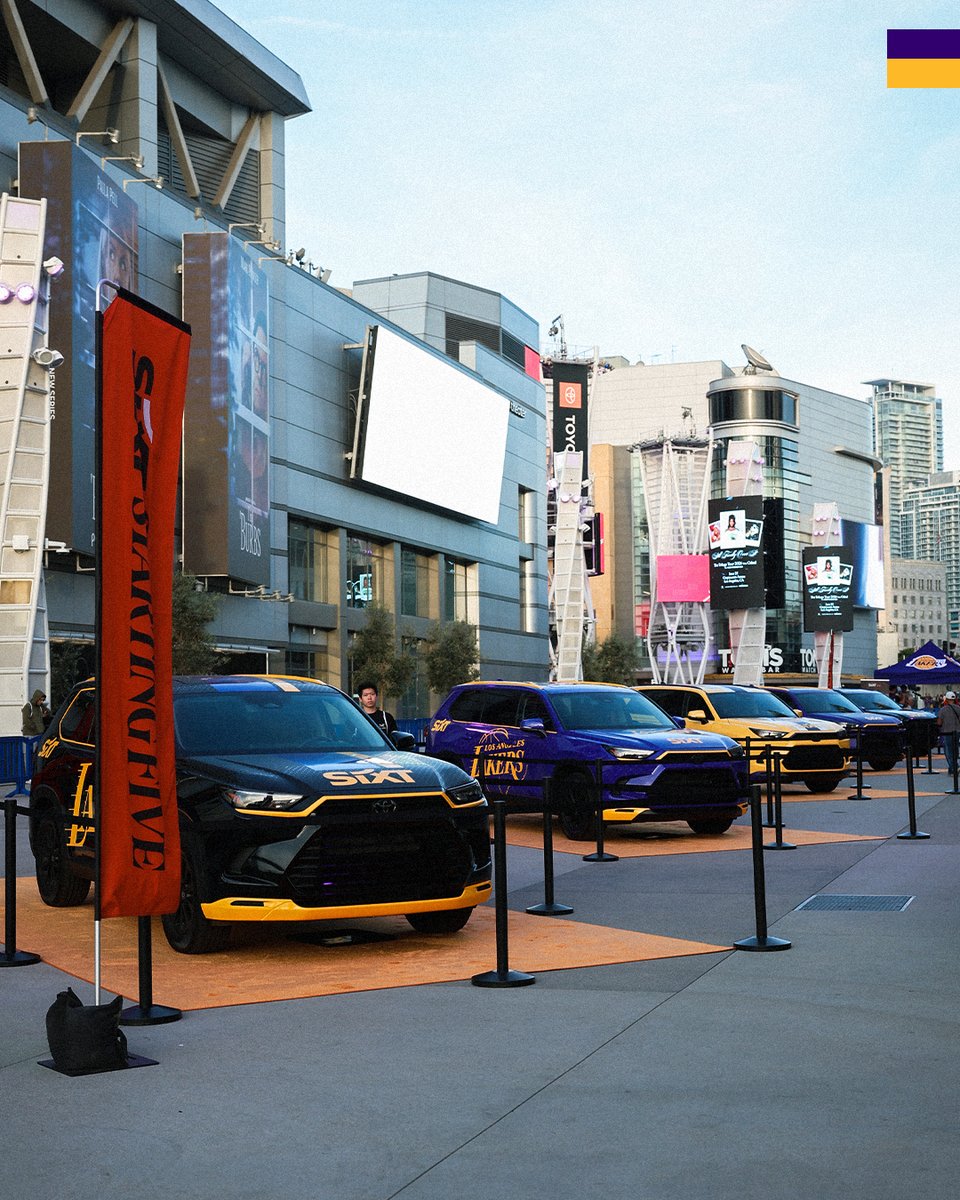 Custom-wrapped Lakers jersey-inspired cars -- meet the "Starting Five" 🤩
@SixtUSA x #LakeShow