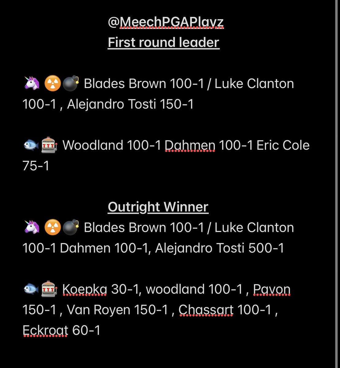 pgalocksmith's tweet photo. Dead Bookies…
we’re not just betting.

We’re conducting financial violence.

LOCK SMITH BACK 🔒⛳️

Fueled by:
📊 Advanced Analytics
🔮 In Depth Numerology 
🦄 Expert Unicorn Nuke Bombs 

#PGA #GolfBets #LockSmith https://t.co/qsZkOz2ROq