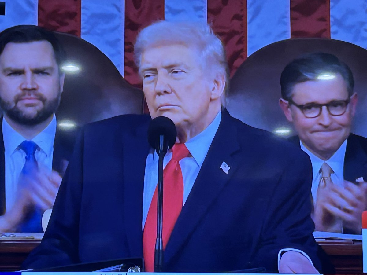 AuthorKaley's tweet photo. The Three Stooges #PRESIDENTTRUMP #SOTU2026 @JDVance @MikeJohnson @realDonaldTrump https://t.co/V5BPQfLPKm