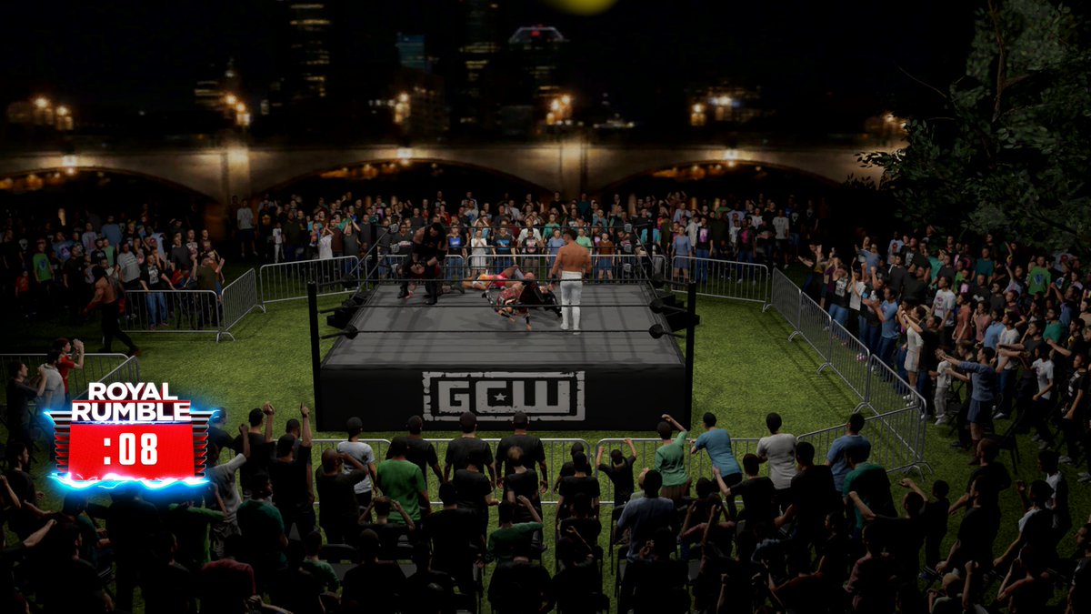 XTh3palma40025's tweet photo. Arena available in creation community of wwe 2k25
Nextgen ps5 - xbox series s/x
Name arena : GCW rumble on the river
#GCW #openair #palmax
Creator:TH3PALMAX
( you can play in all Royal Rumble and elimination matches https://t.co/GRl2NO8lQb