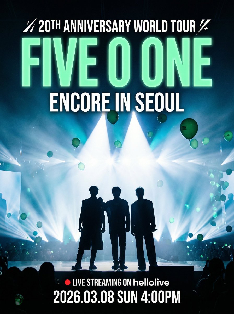 [LIVE] ​20th Anniversary World Tour 'FIVE O ONE’ ENCORE in SEOUL

나만의 공간에서 머무는, 그날의 온도🌡️💚

🎫hellolive.tv/detail/1091
📅공연 일시 : 2026.03.08 (일) 16:00 KST
📍전세계 어디든

#FIVE_O_ONE #파이브오원