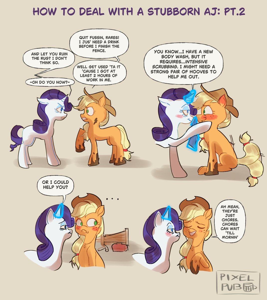 Contrary to somewhat popular belief, I actually can ship something other than twijack. Well. As long as applejack is in it.

#mlp #rarijack #applejack #rarity
