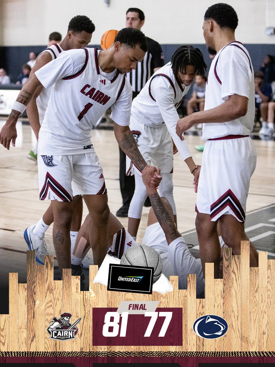 CairnAthletics's tweet photo. Survive and advance!
The Highlanders secured their spot in the United East Conference championship by outlasting Penn State Brandywine 81-77.
#PursueExcellence #CairnMBB #IamThird https://t.co/y43MrwwV68