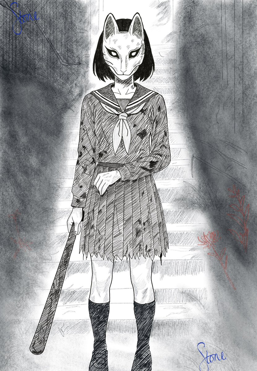 I finally finished my all pencil fan art! 
It was my first time using just pencils to do an entire drawing. I cried a few times &amp; I still want to make some tweaks, but all in all I’m happy with what I learned! 
#silenthillf #fanart #hinako #procreate