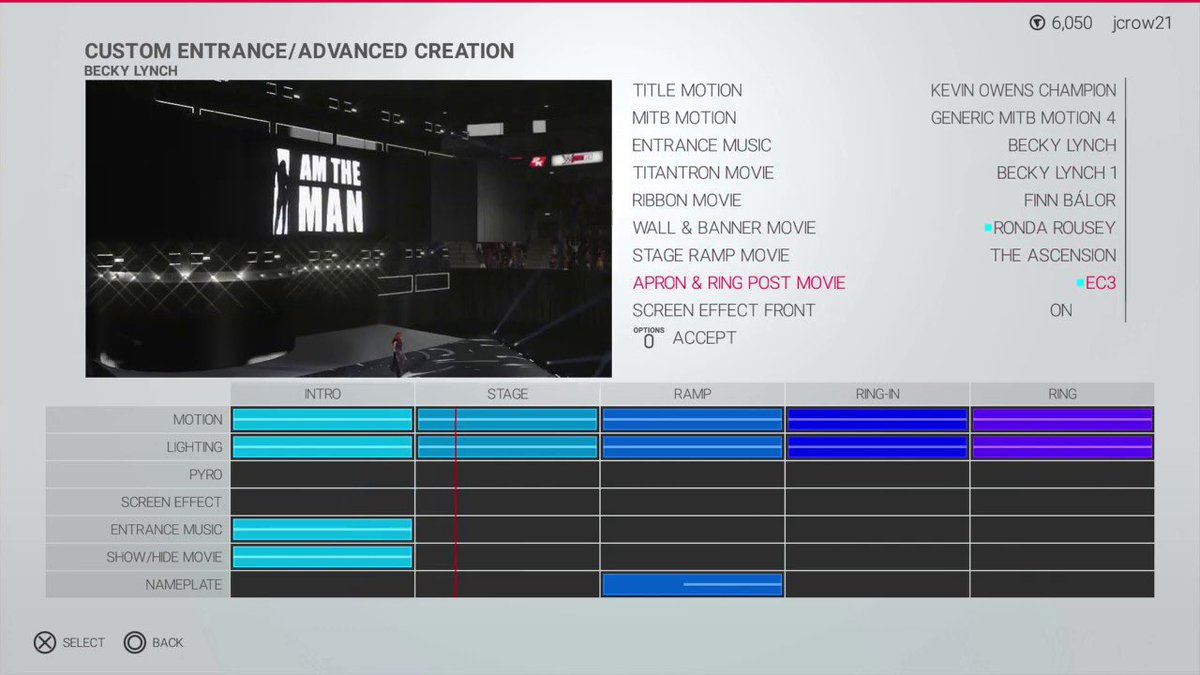 SeriphapDaBeast's tweet photo. @CornellGunter_ Please return entrance music layers  in custom entrances. 😀 https://t.co/QtTJLuwOFQ