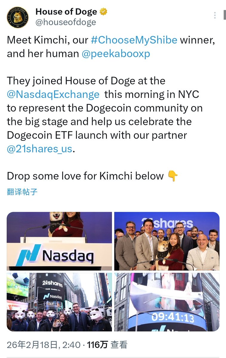 kimchi 是狗狗社区投票选出来，代表狗狗币，在纽约的纳斯达克，去庆祝Dogecoin通过ETF这样的历史性时刻，参加庆祝仪式的狗狗。

这是第一只站上纳斯达克的“狗”，有着特别的象征意义。

neiro 是大狗的姐妹，最高13亿市值
kimchi 是大狗社区推选出来，代表狗狗精神的狗，目前2m市值

换个角度想，