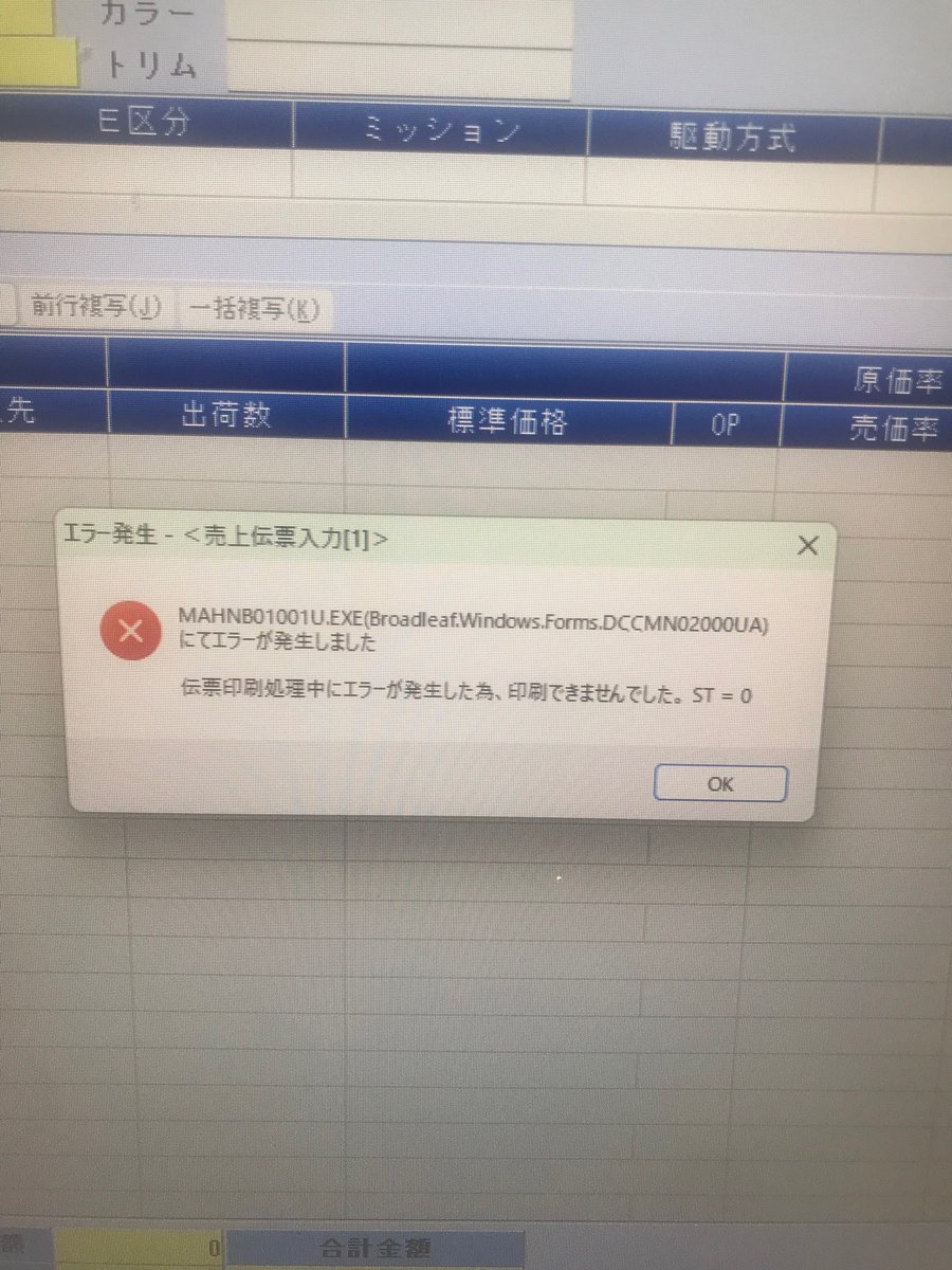 ブロード○ーフのシステムトラブルで 納品書が発行出来ないorz