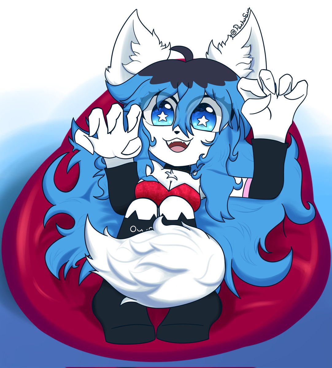 Holi yuki le hice este dibujo y espero que le guste. 🩵
Suerte con la party del lol.
 #streamyukiento #digitalart #furryart <a href="/YukiUwU4/">❄ YukiUwU ❄ ⭐ VGEN ARTIST ⭐ OPEN COMMISSIONS ⭐</a>