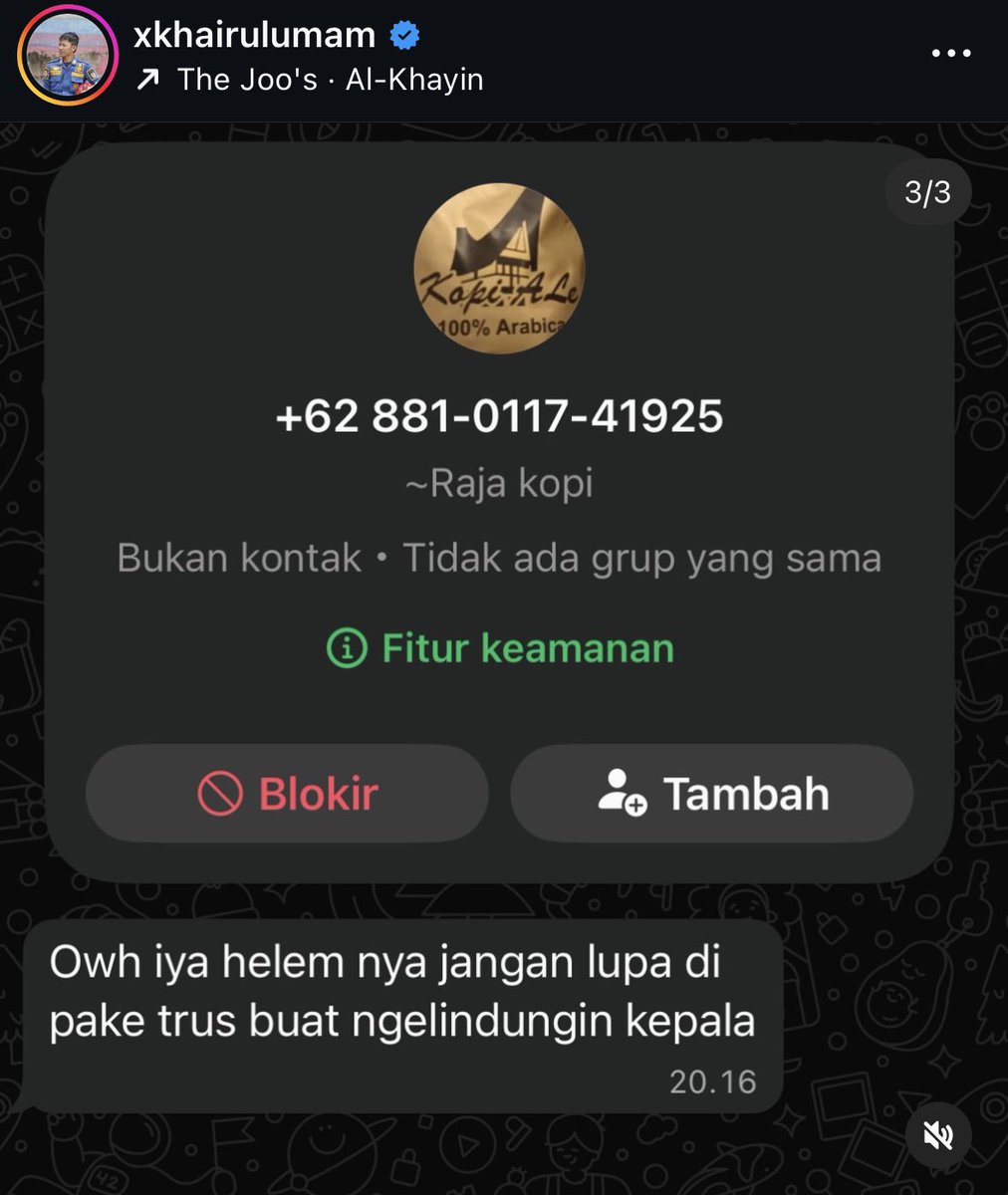 Jadi si abang Damkar ini bikin konten soal fungsi APD, di kolom komentar rame bilang Damkar 1 - Oknum 0.

Beberapa hari kemudian si abg ini diteror di WA berupa ancaman - ancaman.