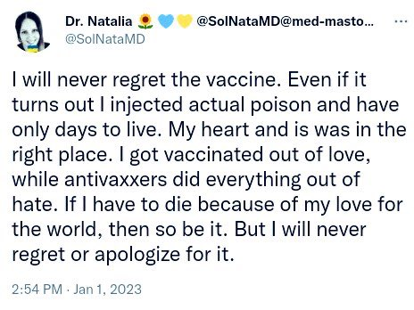 You will never convince me that this is not a cult.

The Vaccine Cult