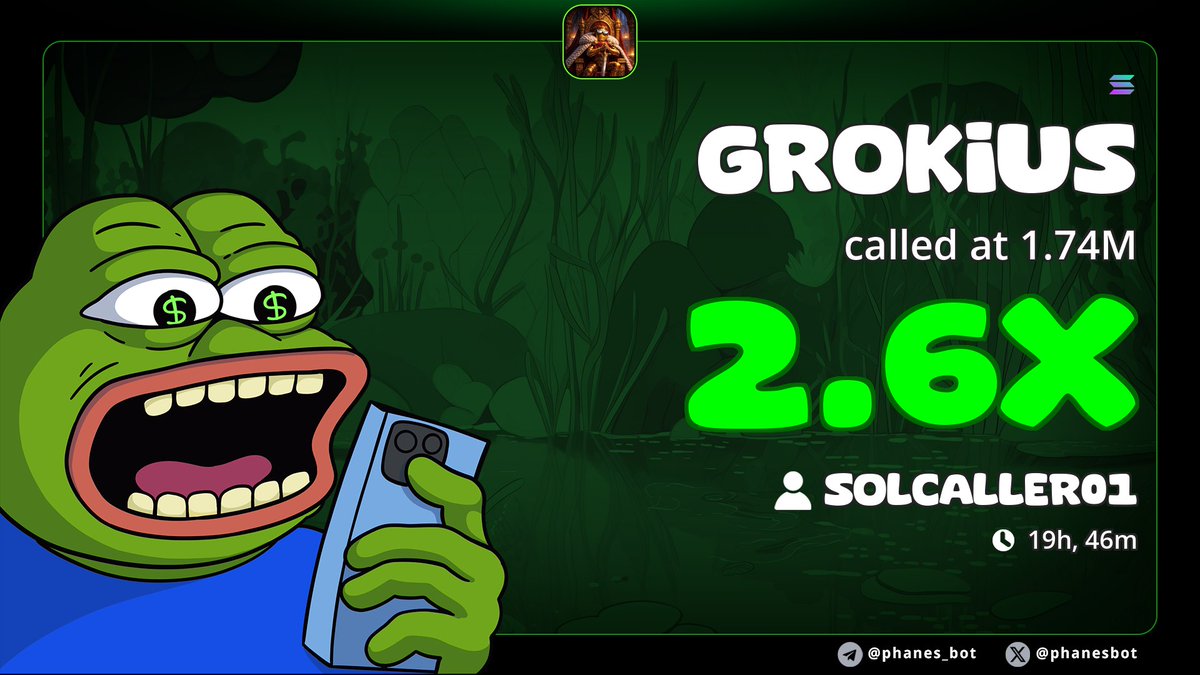 solcaller01's tweet photo. Solcaller01 🚀♂️
 Watch your entry on $GROKIUS
$SOLANA

CA>>
67ezHLk8PUkjJCXjmmgPbx85VowA52ghfRXa9A8Tpump
 
Massive 2x up profit from my calls 
Add up to my telegram for more calls 🚀 🤑📊
LINK 🔗:https://t.co/Kkr2hTbSqS

#cryptocurrencynews #MilanFashionWeek #TodsFW26 #Prada https://t.co/Fg7IaheK7N