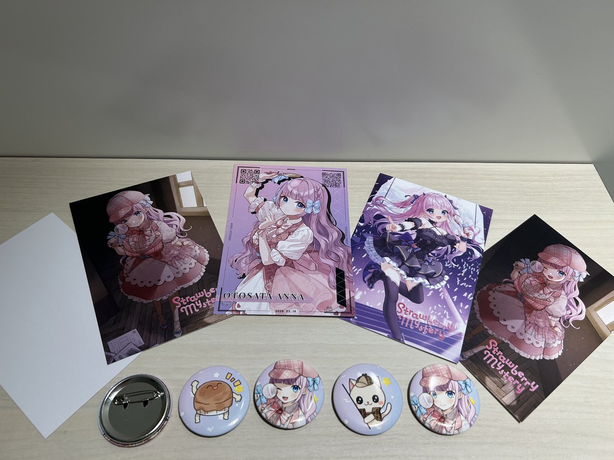 すとろべりーみすてりー 缶バッジとポストカードの準備ができました