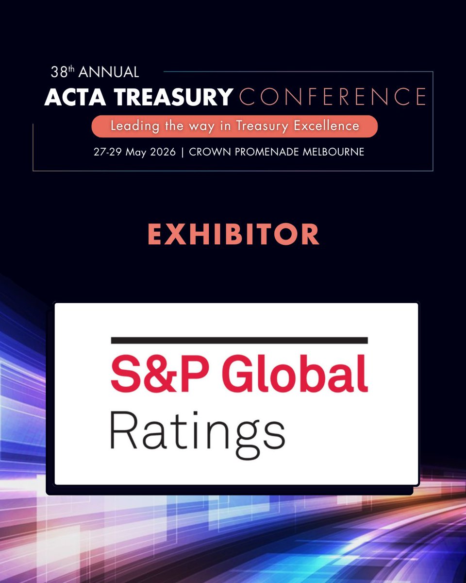 ACTATreasury's tweet photo. We are excited to announce @SPGlobalRatings  as an Exhibition Partner at the 38th Annual ACTA Treasury Conference! We’re proud to have their support as we bring together treasury leaders from across Australia.

Discover more at https://t.co/aaciw475vg https://t.co/b8QD4vSUOu