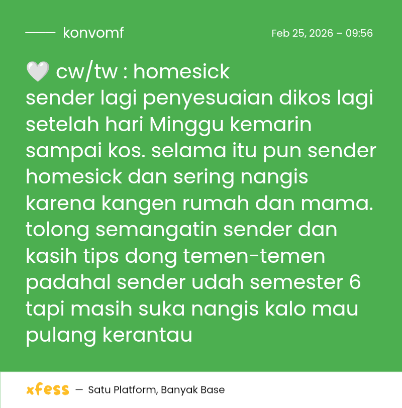 🤍 cw/tw : homesick 
sender butuh tips teman-teman semuanya. TIA