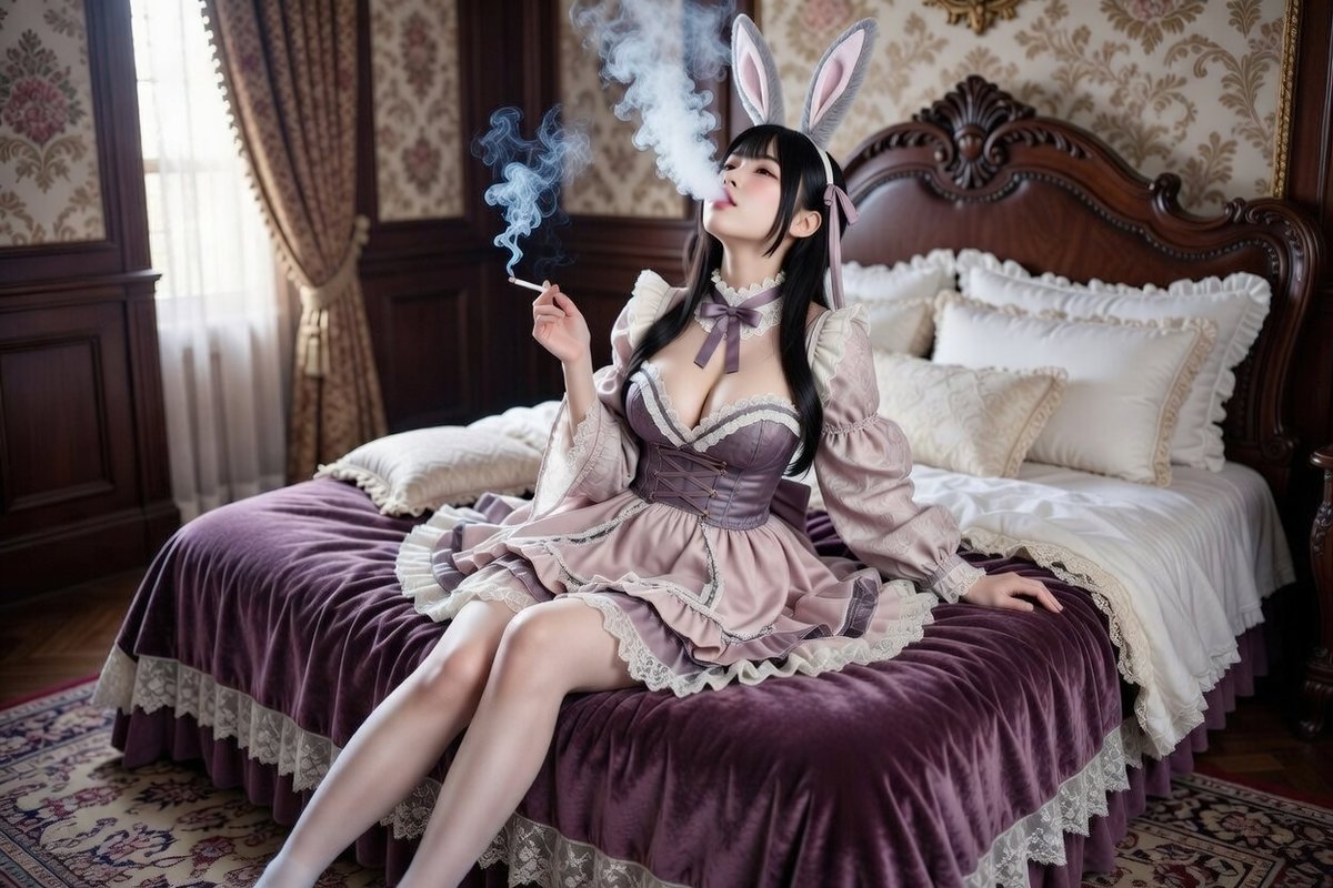 SmokingAiGirls's tweet image. Victorian bunny girls in lace and shadows...  
Elegance meets mischief in the Victorian era. 🐰🏛️

#Victorian #BunnyGirl #AIArt #Waifu